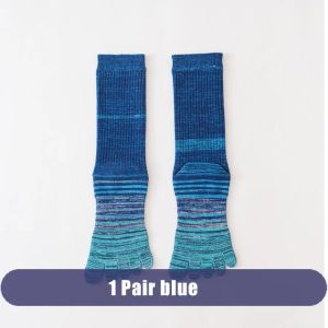 1/6 Pairs Man Toe Socks Long Plus Large Size Cotton Colorful Striped Compression Sport Fitness Happy 5 Finger Calf Socks EU40-462026
