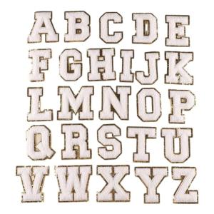 Set Of 26 Letter Embroidery Letter Appliques Crochet Yarn Applique Sewing On Yarn Patches for Clothing Dress Jeans