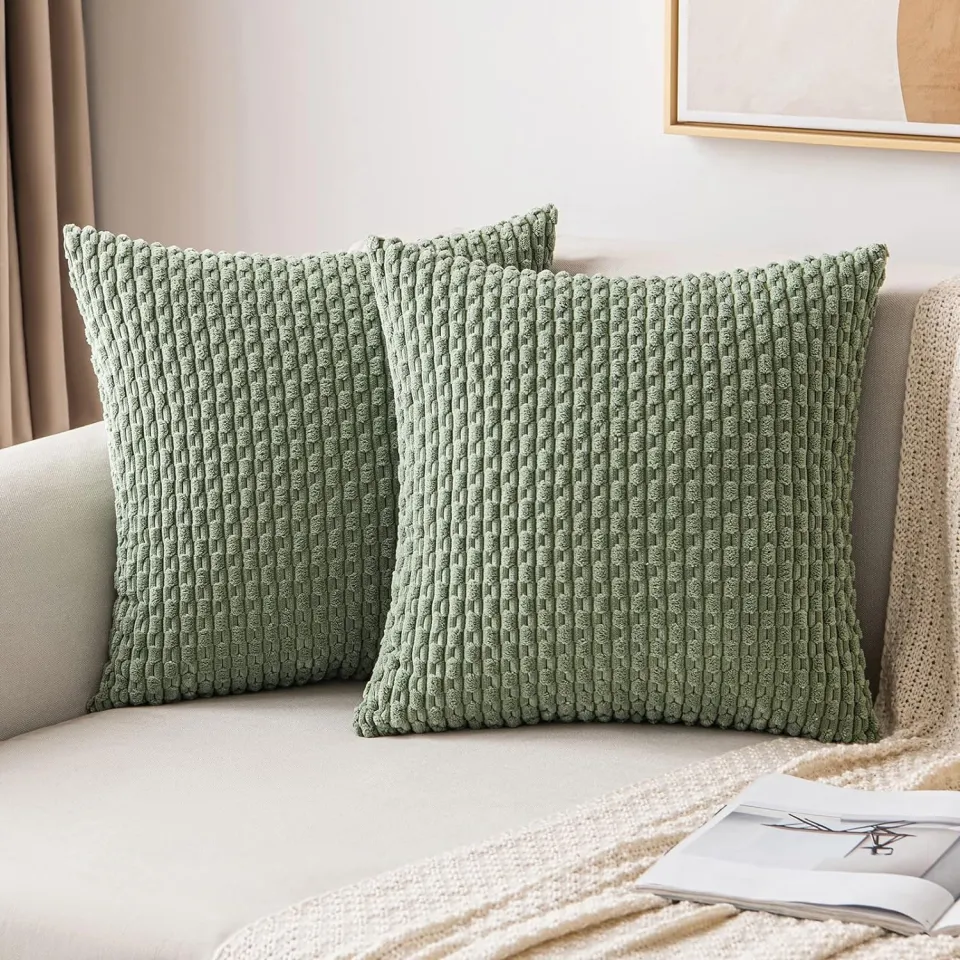 Spring Sage Green Decorative Throw Pillow Covers 18X18 Soft - Main Image