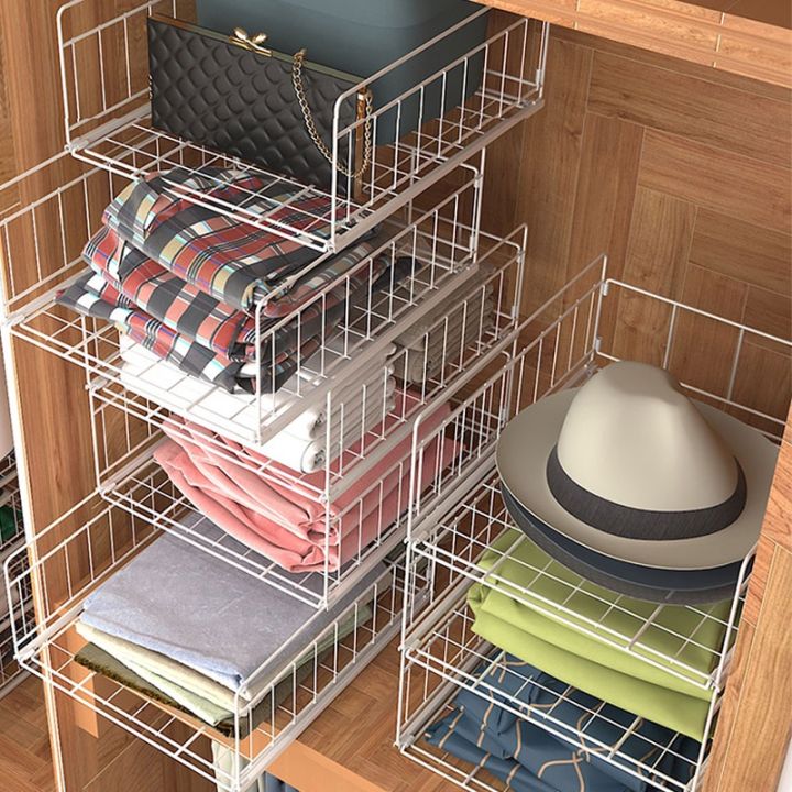 Closet Storage Layered Partition Stackable Wardrobe Storage Basket Clothes Storage Rack Lazada PH