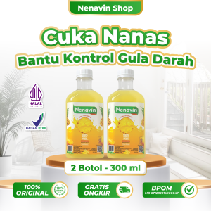 Paket Hemat 2 Botol Nenavin Cuka Nanas 300ml Cegah Lonjakan Gula Darah