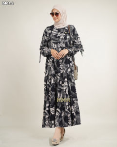 NMR Midi Dress Rayon Viscose Kerut Vol 2402-1