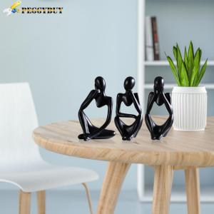 【New Arrival】 Decorative Resin Thinker Art Statues 3-Piece Modern Abstract Sculpture Set for Living Room and Office