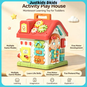 6SIDED Toddler Montessori Activity House Toy Interactive Sensory Play Cube Early Learning Educational Playhouse for Baby Fine Motor & Life Skill Training