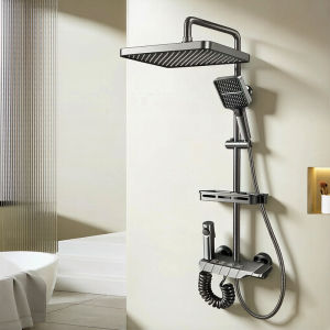 Shower Set Ambient Lighting Full Copper Shower Tap Bathroom Shower Head Rain Shower