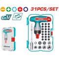 TOTAL Tools 31 Pcs T-Handle Wrench Screwdriver Set (Cr-V) TACSD30316. 