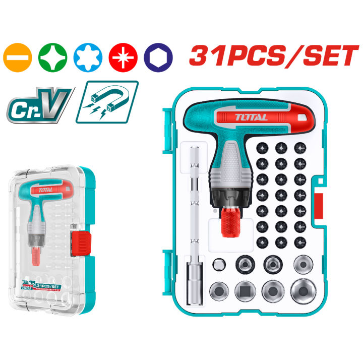 TOTAL%20Tools%2031%20Pcs%20T-Handle%20Wrench%20Screwdriver%20Set%20(Cr-V)%20TACSD30316%20-%20Image%202