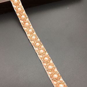 TAHVDF Handmade Craft Fabric DIY Sewing Accessories Wedding Dress Decor Lace Trim Beaded Ribbon