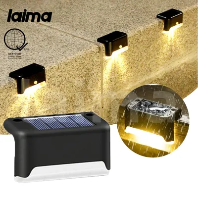 (Warranty)LAIMA Solar Light Warm White LED Step Lamp Path Stair Outdoor Garden Lights Waterproof Balcony Light Decoration for Patio Stair Fence Light