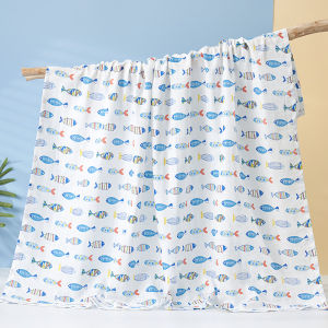 VREN Print Design 120X110CM Newborn Muslin 100% Cotton Gauze Double Layer Baby Swaddle Blanket