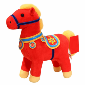 NCNC(OKDEALS01) Soft Horse Plush Toys Cute PP Cotton Filling Zodiac Pony Figurine Kawaii Mascot Dolls Cartoon Horse Doll Chinese New Year