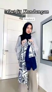 Baju Tenun Sakura Set Navy NTT