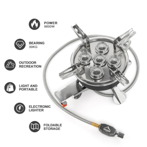 Kompor Gas Lipat Portable Outdoor Camping Stove 5 Burner 8800W