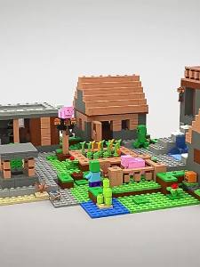 ใช้ได้กับเลโก้บล็อก หมู่บ้านโลก เวอร์ชันสมบูรณ์ ของเล่นสร้างสรรค์สำหรับเด็กผู้ชาย ของขวัญสำหรับเด็ก