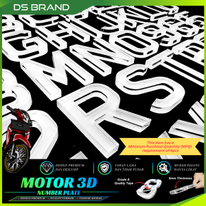 MOTOR 3D CRYSTAL WHITE NUMBER PLATE / Number 3D Plate Motor / Lebih Quality / Lebih Tebal / Lebih Murah / Direct Kilang..
