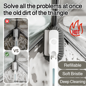 多功能加液缝隙清洁刷 Household allinone brush Multifunctional liquid-filled crevice cleaning brush Dispensing Cleaning Brush Soap Reservoir Brush Household Deep Cleaning Tool Refillable Soft Bristle