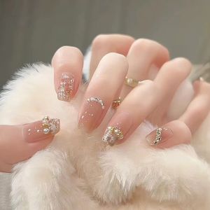 Spring  Style Wear Nail Nail Patch Finished Product Gentle White  Style Pearl Nail Beauty Piece Fake Nail Piece