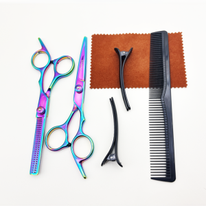 wingsbro Bộ tông đơ cắt tóc nam Bộ kéo cắt tóc màu Dụng cụ cắt tóc chuyên nghiệp Tông đơ cắt tóc điện có đèn LED