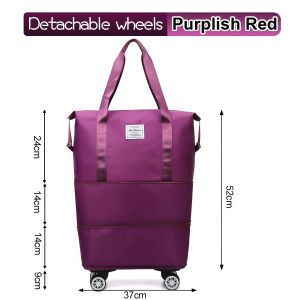 Retractable travel bag Suitable for travel and fitness Removable wheels It can be used as handbag
