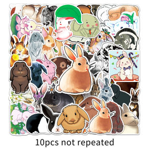 50PCS Kawaii Cartoon Animal Rabbit Sticker Cute Rabbit Waterproof Sticker Laptop Luggage Book Luggage Decal