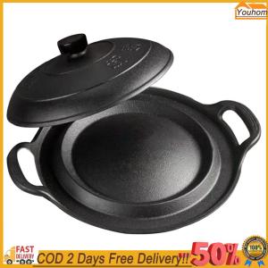 【24 hours delivery】 11 Inch Cast Iron Skillet with Dual Assist Handles Frying Pan with Lid Chefs Pan Fry Pan for Indoor & Outdoor Use