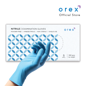 OREX Disposable Nitrile Examination Gloves - XS/S/M/L/XL - 1 box (100 pcs)