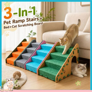 Pet Ramp Stairs 3-in-1 Washable Cat Bed House High Quality Premium Felt Wear-resistant Anti-slip Cat Scratching Board Pet Furniture