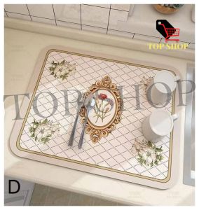 TOP SHOP Kitchen Absorbent Mat Countertop Drain Pad Quick-drying Soft Drying Mat