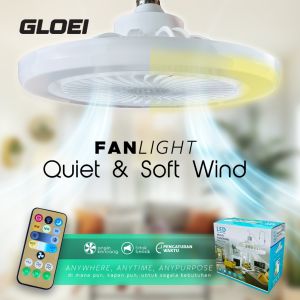 KIPAS ANGIN DENGAN LAMPU 30 WATT FITTING DAPAT DI STEL BISA PAKAI DI MEJA