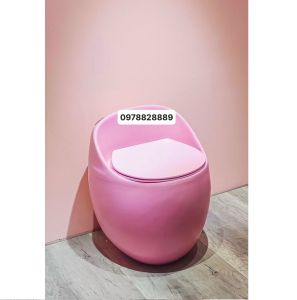 Bồn cầu quả trứng bệt vệ sinh men (Đen trắng hồng) nhập cẩu cao cấp GROVES R22