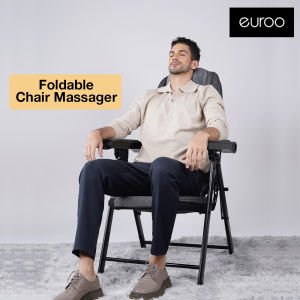 EUROO EHW-901FCM-R Foldable Chair Massager with Shiatsu and Vibration Massage