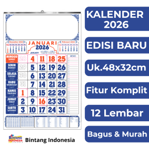 KALENDER DINDING 2026 TERBARU 12 LEMBAR ARAB ( 32 X 50 )
