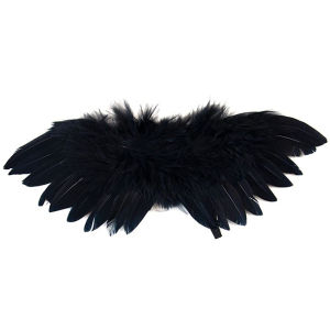 Doll Feather Wing Accessories Mini Black and White Angel Feather Wings for Crafts with Elastic Straps