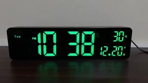 NEW Rectangular LED Digital Alarm Clock (6625) (GREEN Light)