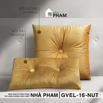 GỐI SOFA VẢI NHUNG ĐÍNH NÚT ( 45X45CM) (30X50CM)