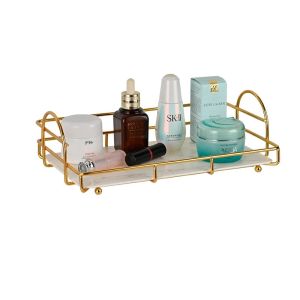 Countertop Makeup Organizer Light Luxury Wall-mounted Cosmetics Storage Care Products Perfume Organizer Bathroom Floor Shelf