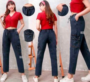 Celana Panjang Jeans Wanita Alexa Cargo Jeans