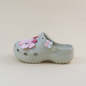 [Free Shipping] Cute Bow-Knot Clogs For Women Fashionable Summer Soft-Soled Thick-Soled Height-Increasing Non-Slip Beach Outdoor Slip-On Sandals For Women