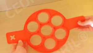 Flip N Cook Silicone Pancake Mold Flipncook Pancake Flip and Cook Pancake Maker Flip and Cook Silicone Pancake Maker Flipncook Silicone Pancake Mold (2-Red-Round)