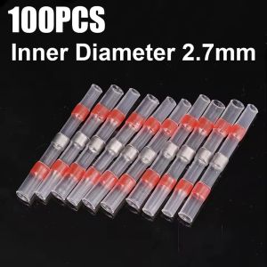 100PCS AWG22-18 Heat Shrink Electrical Wire Butt Connector Wire Terminal Waterproof Solder Seal Sleeve Splice Terminal Copper