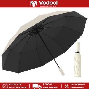 Compact Fully Automatic Windproof Umbrella 16 Bones Sun Rain Resistant Easy to Carry for Commuting