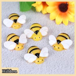 [Hilldora] 10pcs Flat Back Resin Cabochon Bee DIY Flatback Scrapbooking Embellishment Craft