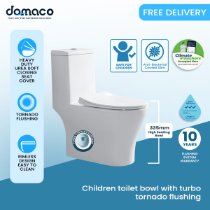 Children toilet bowl with turbo tornado flushing