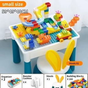 222PCS Blocks 4 Storage Boxes Building Block Table Kids Toy Set Baby Multifunctional Game Table