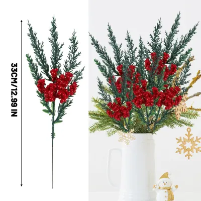 Christmas Red and White Poinsettia Artificial Flower Bouquet Fireplace Stair Railing Dining Table Flower Arrangement Xmas Party Bouquet Decor