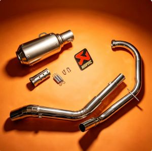 Yamaha FZ Stainless Elbow on Akrapovic Round with DB Reducer
