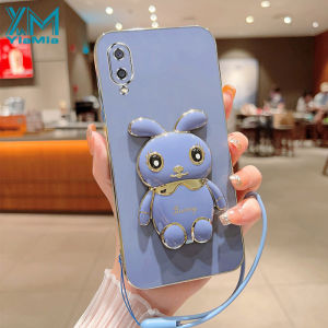 YiaMia เคสโทรศัพท์แฟชั่นสำหรับ Samsung กาแลคซี A02 A05S A10 M10 A10S M02 A12กระต่ายชุบด้วยไฟฟ้าหรูหราปกป้องกล้องซิลิโคนนิ่มป้องกันการตกฝาครอบโทรศัพท์