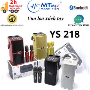 Loa bluetooth karaoke mini YS 218 Kèm 2 Micro thiết  kế nhỏ gọn độc đáo âm thanh hay trầm ấm pin trâu bảo hành 12 tháng