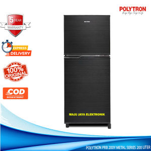 Kulkas 2 Pintu POLYTRON PRB 200Y 4D Quick FreezingTanpa Bunga Es 200 Liter