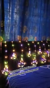 👍5M 3Color Deepavali lights LED Diwali lights 11Modes Fairy lights Outdoor Curtain String Light for Deepavali decoration